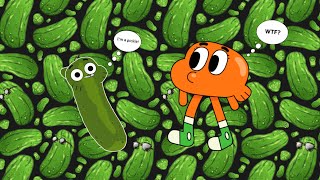 Gumball turns himself into a pickle. 🥒