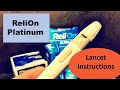 Relion platinum lancet device instructions and replacement lancers