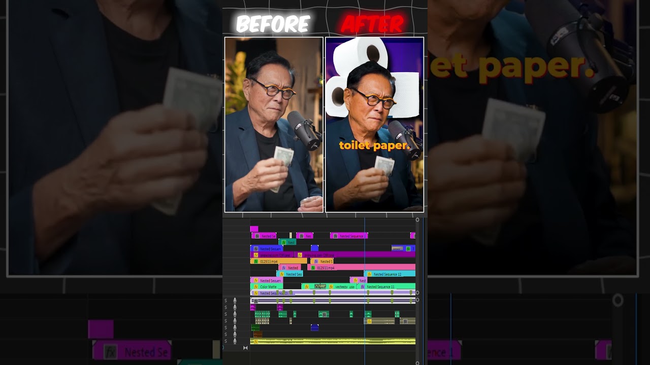 video editing timeline #contentcreators #robertkiyosaki  #richdadpoordad #shorts #podcast