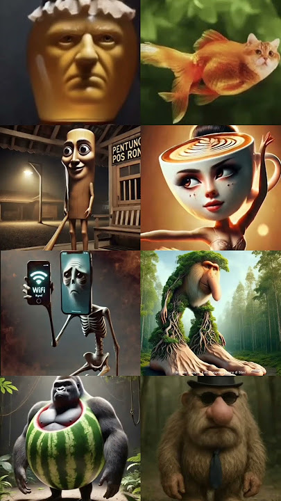 Italian brainrot characters singing 'Mm'