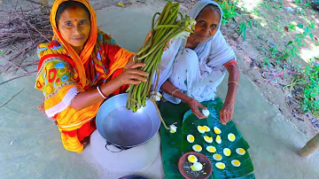 ঠাকুমার হাতের দেশী মুরগির ডিম রান্না | Country Chicken EGG & Water Lily Cooking by Grandmother