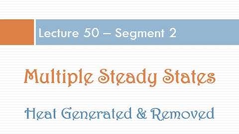 Lecture 50 - Seg 2, Chapter 8, Example 8-9 (B), Multiple Steady States, Heat Generated and Removed