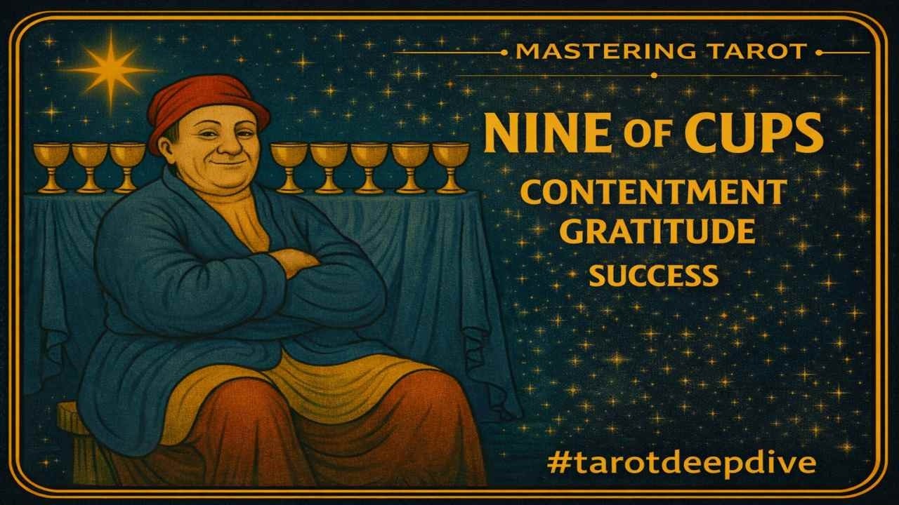 The Nine of Cups: The Wish Fulfillment Portal 🏆 #mrcosmic #tarotdeepdive thumbnail