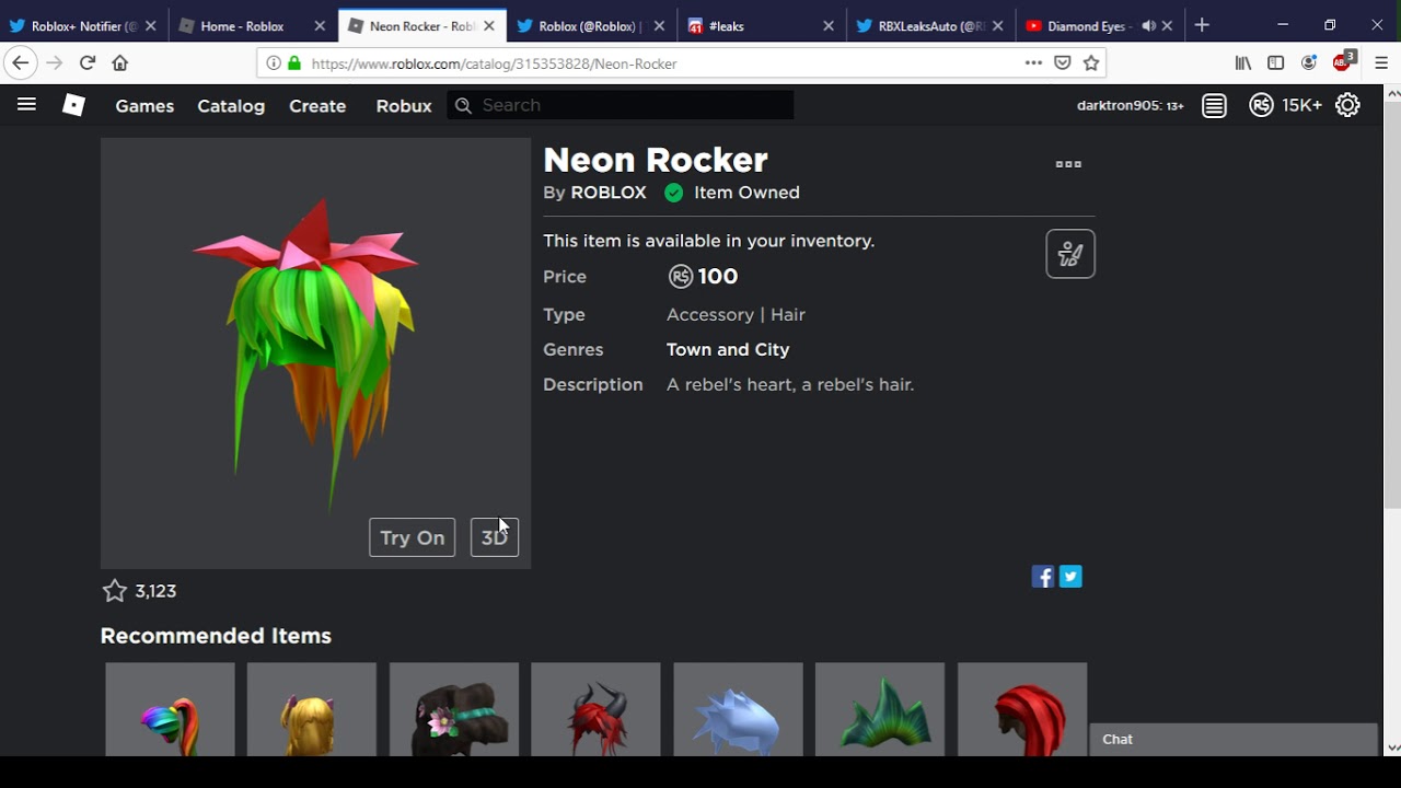 Neon Rocker Went On Sale Roblox Youtube - neon rocker roblox