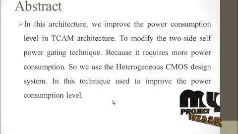 Final Year Projects 2015 | Low Leakage TCAM for IP Lookup Using Two-Side Self-Gating