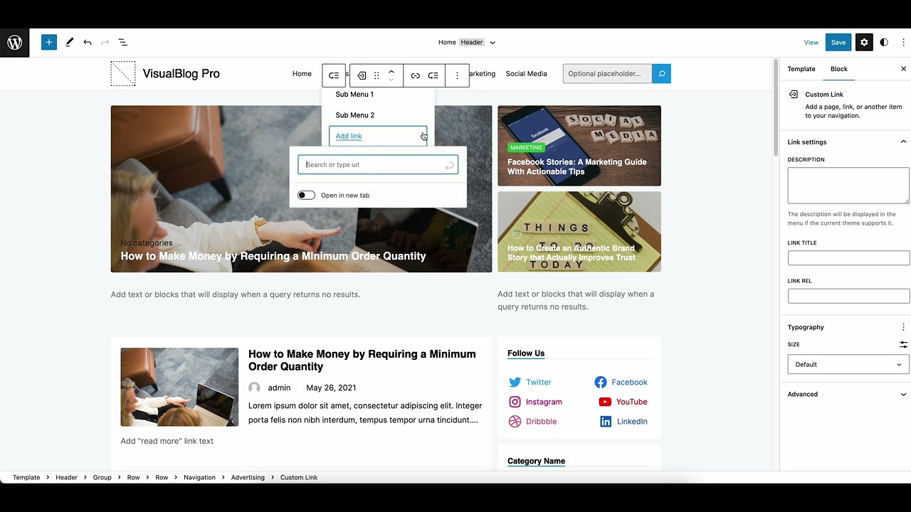 How to Create a Navigation Menu in the WordPress Site Editor - YouTube