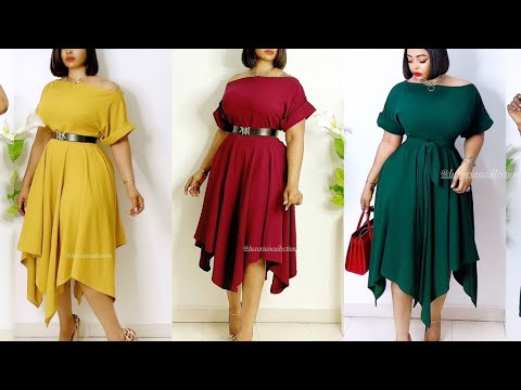 How To Make A Stylish Dolman Handkerchief Flare Dress/Cutting And ...