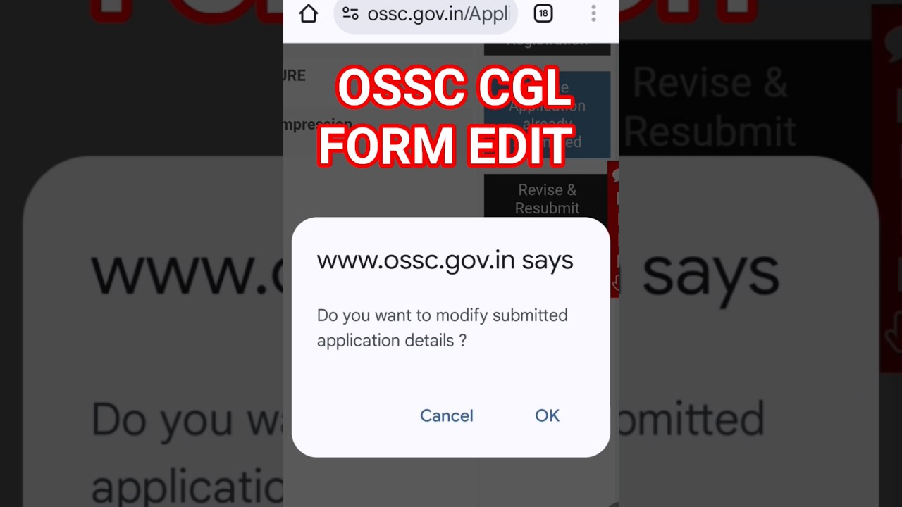 How toEdit or Delete OSSCCGL Application form 2026 