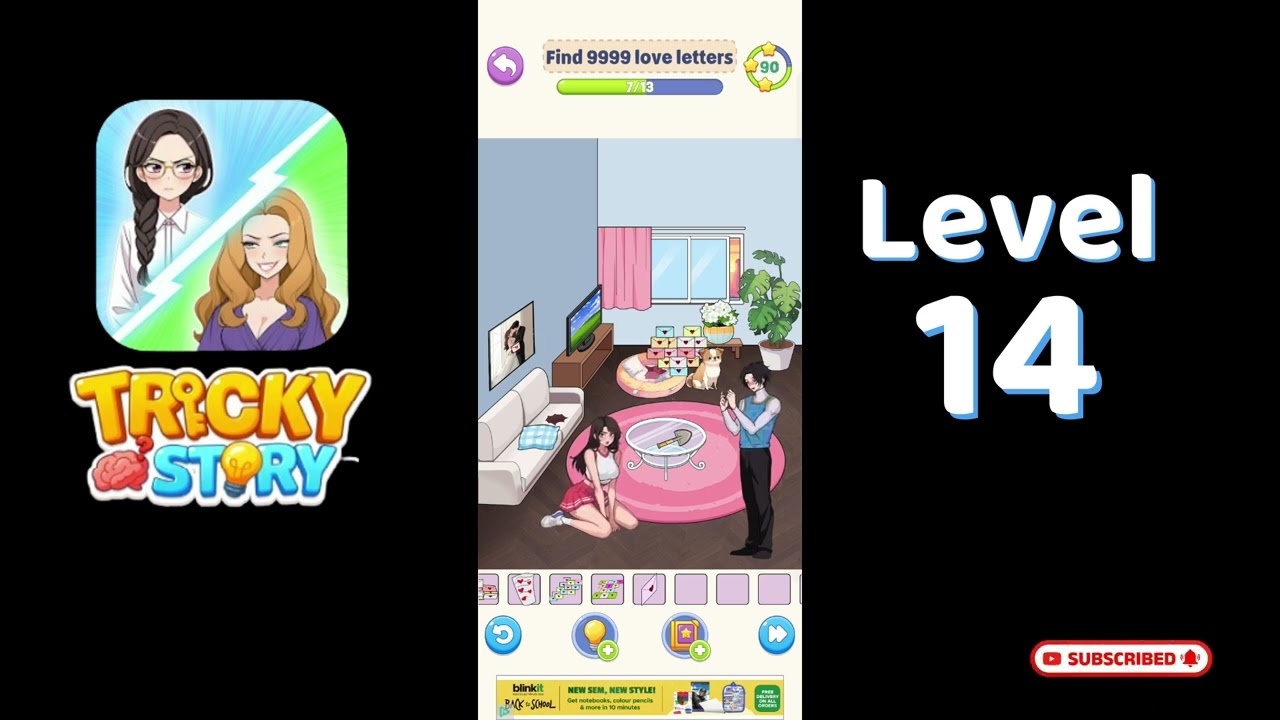 Tricky Story Normal Level 14 – Help 9999 love letters - YouTube
