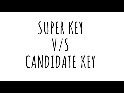 DIFFERENCE BETWEEN SUPER KEY AND CANDIDATE KEY IN DBMS