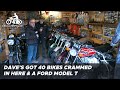 Classic bike collector inside daves extraordinary sheds