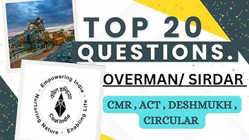 Practice MCQS for mining sirdar/overman/Dgms exams|| Top imp. Questions