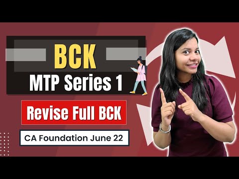 MTP BCK june 2022 SERIES 1 CA Foundation BCK icai mock test paper #unicom #BCKmtp #bckcafoundation