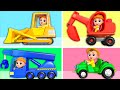Construction Trucks Song | Excavator, Loader, Crane Truck | Nursery Rhymes &amp; Kids Songs | Tinytots