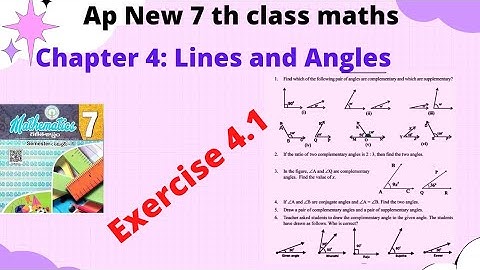 Lines and Angles Exercise 4.1 class 7/ Ap New 7 th class maths/ Lines and Angles class 7