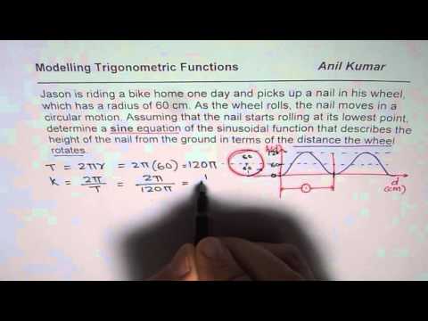 Model height of Nail as Sine Function as Wheel rolls