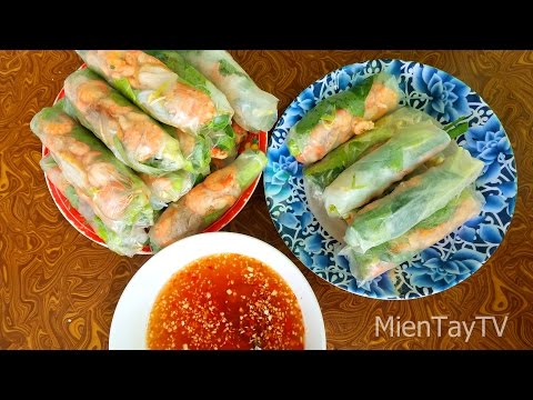 Video Tép đất cuốn bánh tráng | Gỏi cuốn [Miền Tây TV] - youtube