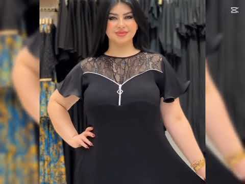Arabic Plus size women fashion model | Arabian curvy Plus size in Black dress