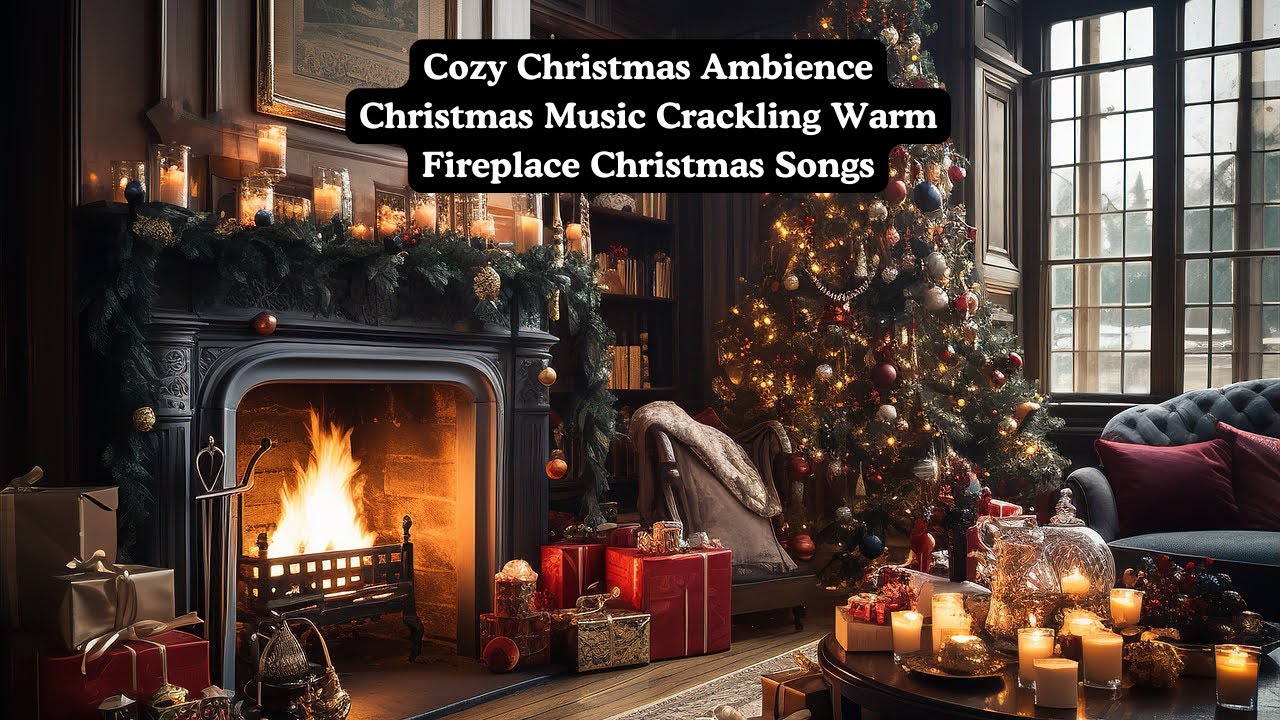 8 Hours Of Christmas Music With Fireplace Cozy Christmas Ambience Christmas Music Crackling Warm Fireplace