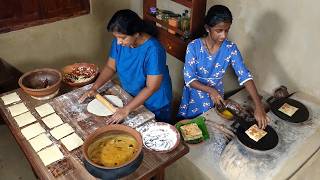 Cheese Paratha Recipe ❤ Cheese Stuffed Paratha with Fresh Tuna Fish Curry | Village Dinner Recipe