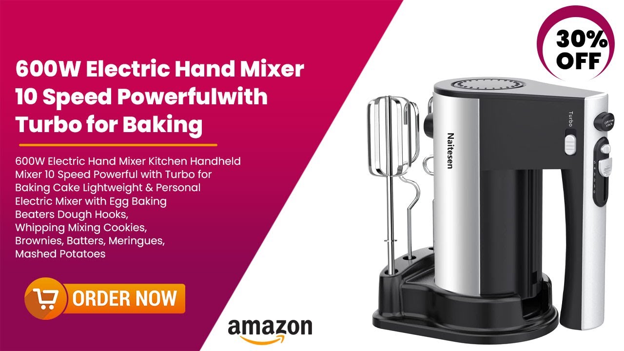 Electric Hand Mixer Review, Egg Beater Review, 10 Speed, Kitchen Handheld  Mixer