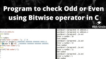 Program to check Odd or Even using Bitwise Operator in C | Tamil