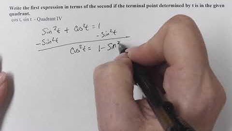 Write the first trig expression in terms of the second
