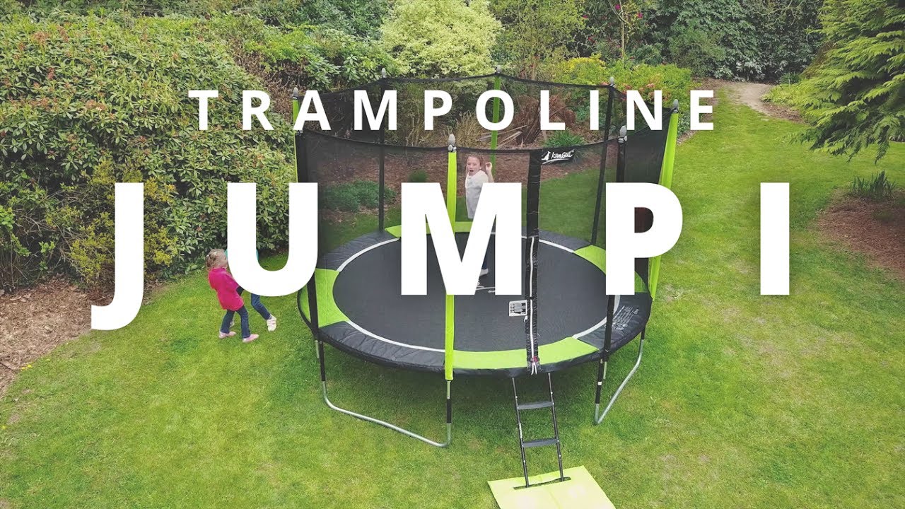 Trampoline De Jardin Kangui JUMPI 300 Cm – Filet Inclus + échelle + Ancrage – Vert/noir – Jusqu’à 100 Kg
