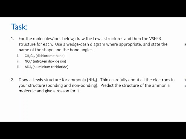 Questions: molecular shapes | Intermolecular forces | meriSTEM