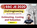 10:00 PM - SSC JE 2020 | Civil Engg. by Sandeep Jyani | Estimating, Costing and Valuation