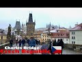 Charles Bridge Snowy Walk on Christmas Day - Prague, Czech Republic