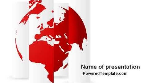 Fragmented World Map PowerPoint Template by PoweredTemplate.com