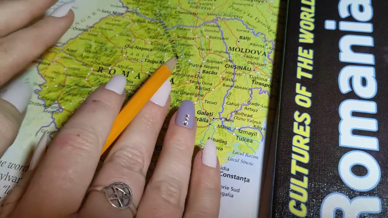 ASMR ~ Romania History and Geography ~ Soft Spoken Map Pointing Page Turning