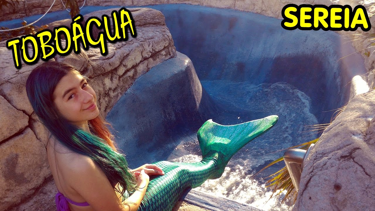 Sereia no Toboágua da Piscina em Orlando Cauda Menina H2O Mako Mermaid