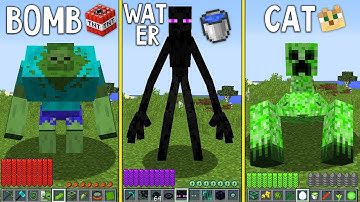 All Minecraft Mutant Mobs Weakness Battle !