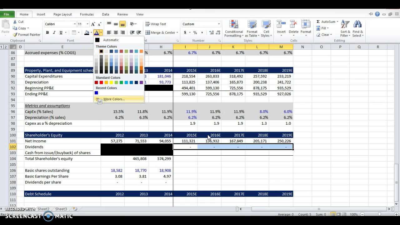 3 Statement Financial Modeling Shareholder s Equity Schedule Step 5 3 Statement Financial Modeling Shareholder s Equity Schedule Step 5