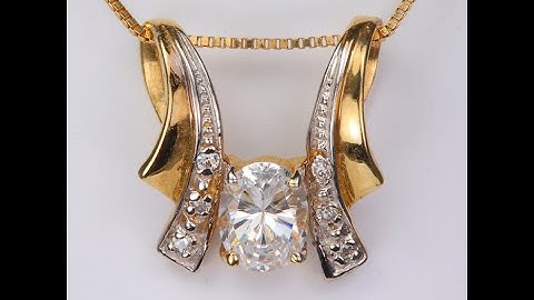 ESTATE - 14K Yellow Gold Slide Pendant with Cubic Zirconia