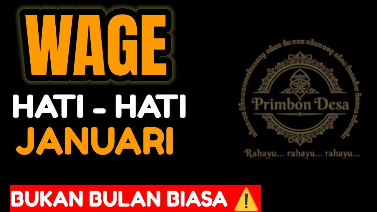 WAGE ⚠️ Januari Ini Sudah Salah Arah ❌Dan Kamu Masih Mengulanginya | Primbon Jawa✅