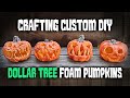 Customizing Dollar Tree Foam Pumpkins into Creepy Jack O Lanterns