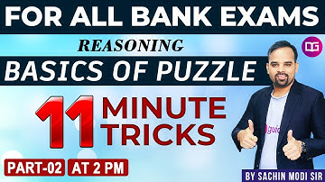 Basic of Puzzles | 11 Minute Tricks | Reasoning  by Sachin Modi Sir | Guidely | Part 2