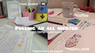 STUDY VLOG |exams week, from 20:00PM to 03:00AM, revising, memorizing 60 pages