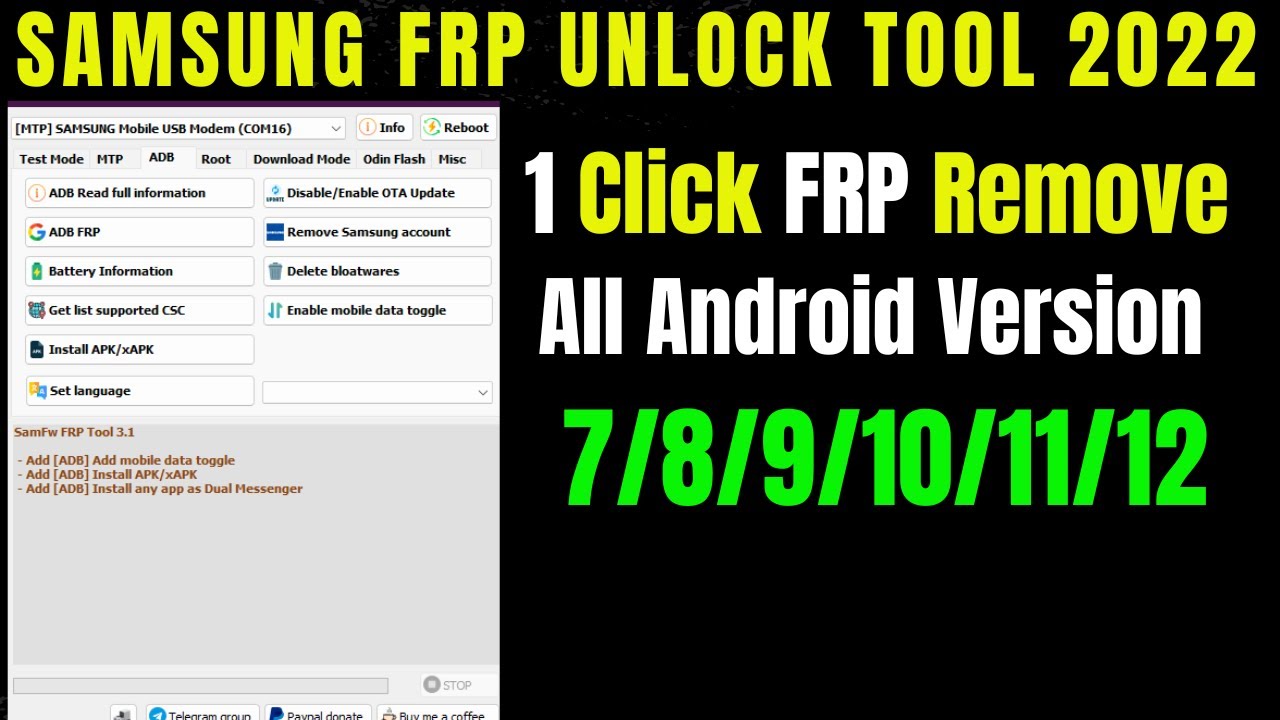 Samsung FRP Tool Download latest best Samsung frp bypass tools