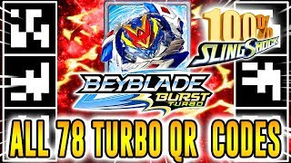 ALL 78 TURBO QR CODES BEYBLADE BURST TURBO APP 100% COLLECTION