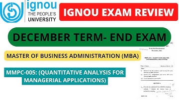 MMPC  - 005 ( QUANTITATIVE ANALYSIS FOR MANAGERIAL APPLICATIONS ) #MBA #ignou #ignou_mba  #GYANGATE.