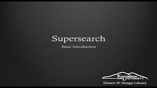 SuperSearch: Basic Introduction