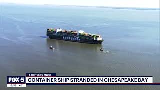 Cargo ship runs aground in Chesapeake Bay; efforts underway to refloat | FOX 5 DC