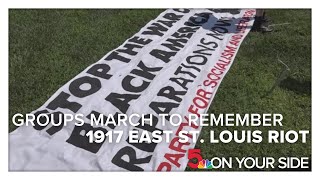 Groups march to remember 1917 East St. Louis riot, call for reparations
