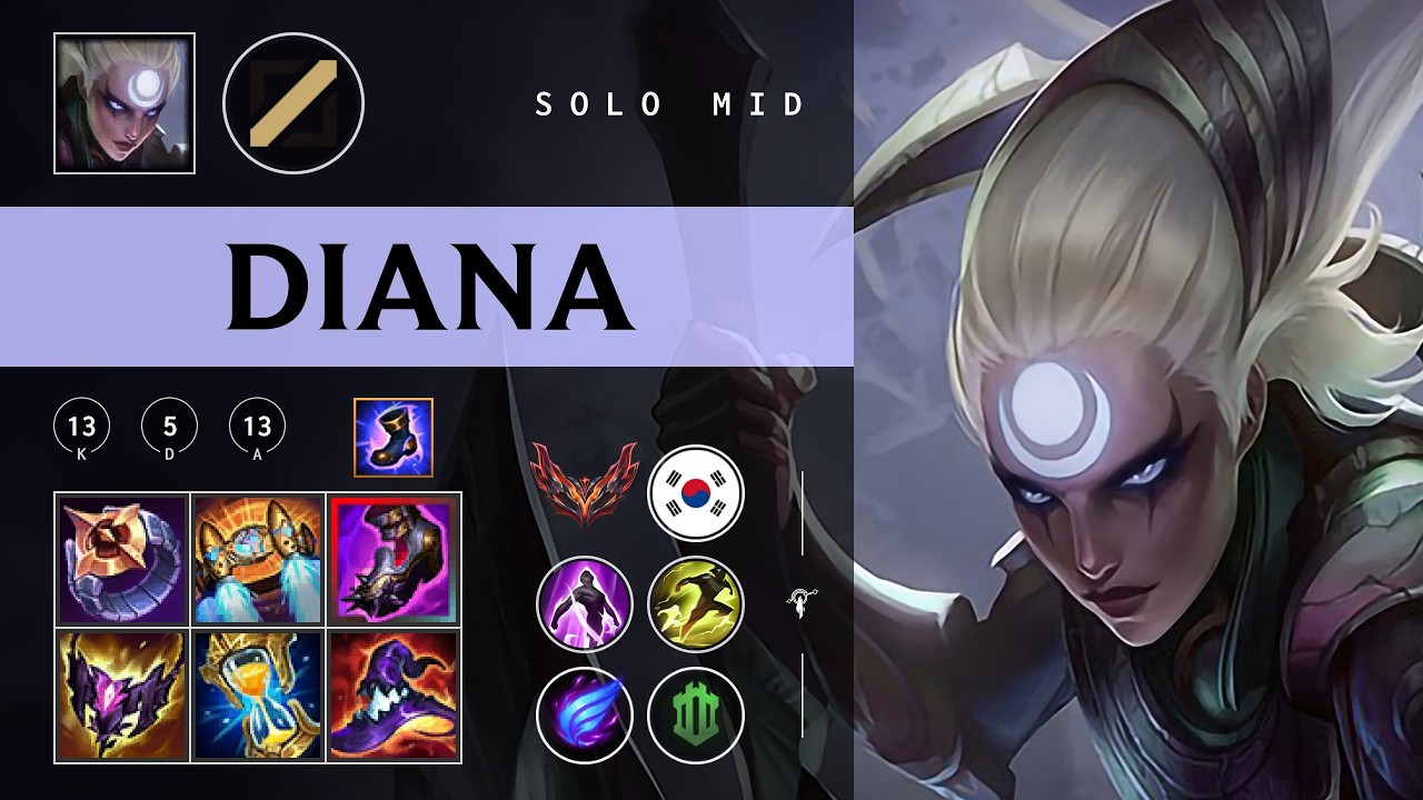 Diana Mid vs Twisted Fate - KR Grandmaster Patch 26.04