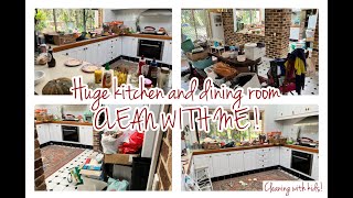 AWSOME MOTIVATION!! Huge kitchen and dining clean with me!