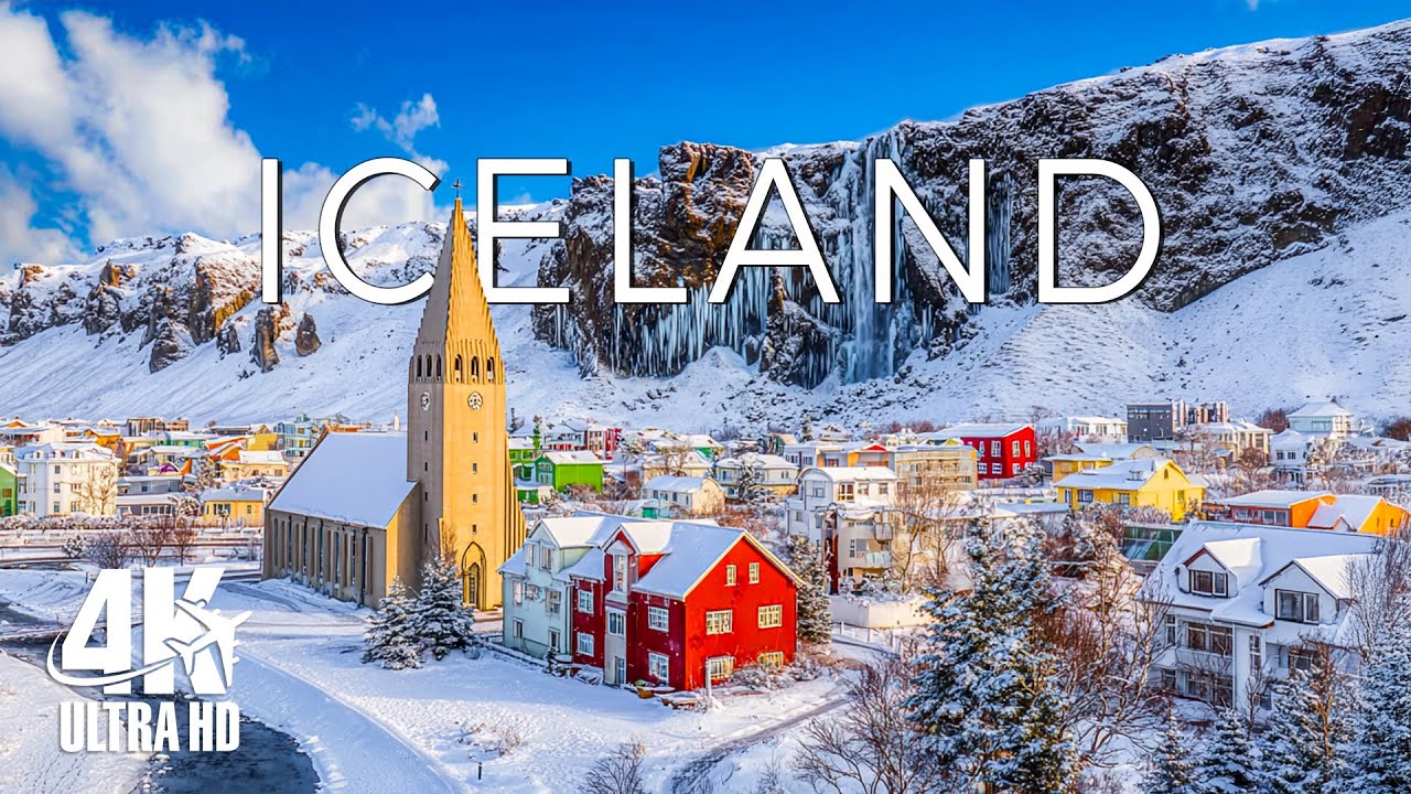Iceland Winter 4K | Snowy Landscapes, Frozen Waterfalls & Arctic Beauty – 4K Video